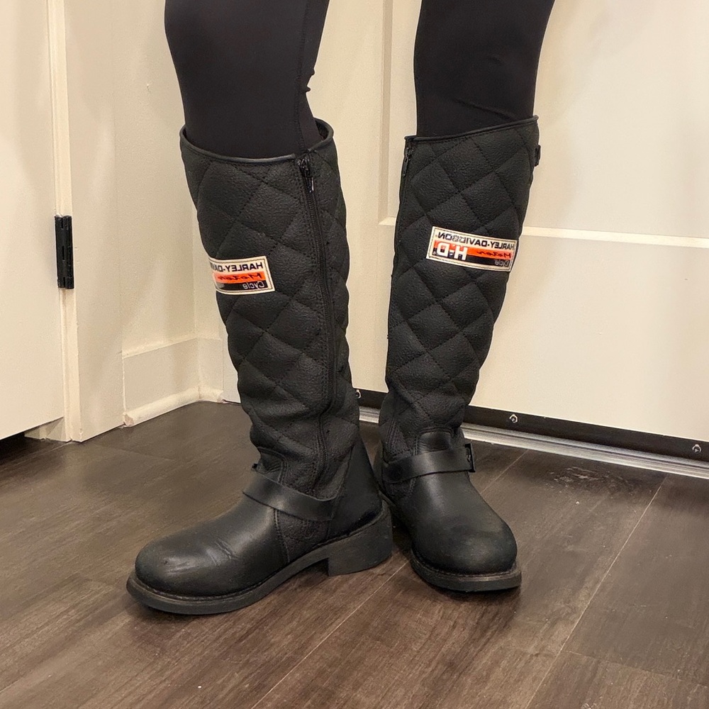 Harley-Davidson Black Quilted Boots
